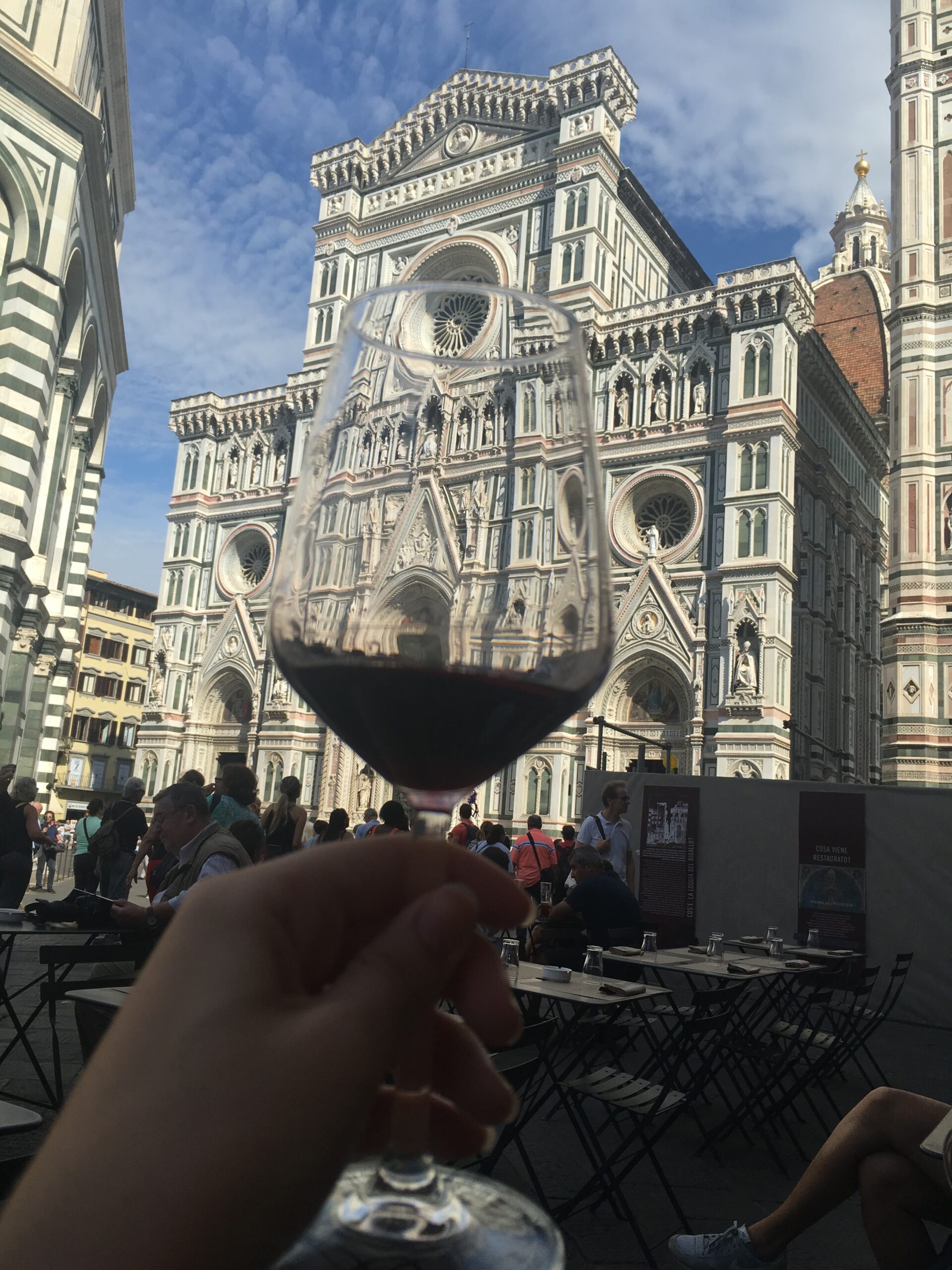 The Duomo behind a glass of wine